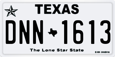 TX license plate DNN1613