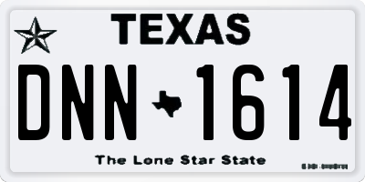TX license plate DNN1614