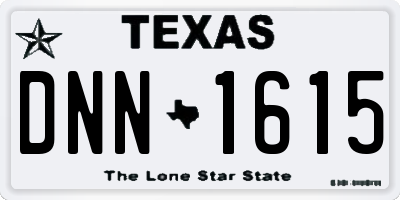 TX license plate DNN1615