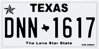 TX license plate DNN1617