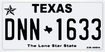 TX license plate DNN1633