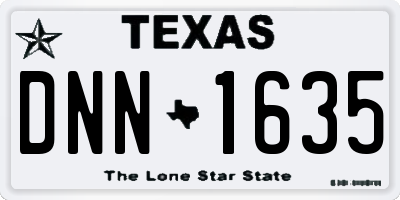 TX license plate DNN1635