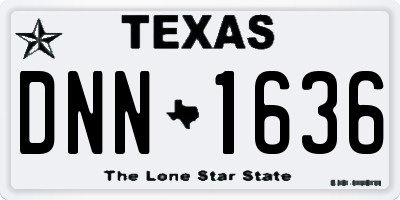 TX license plate DNN1636