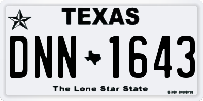 TX license plate DNN1643