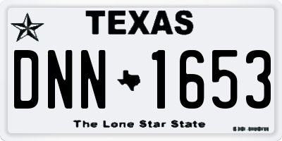 TX license plate DNN1653