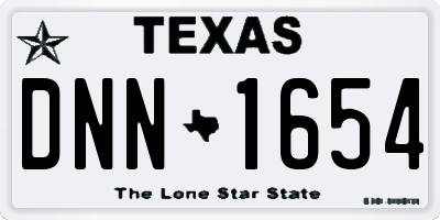 TX license plate DNN1654
