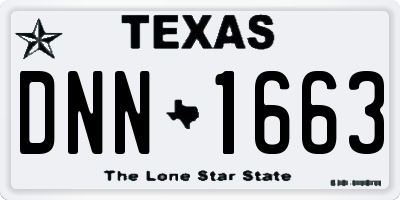 TX license plate DNN1663