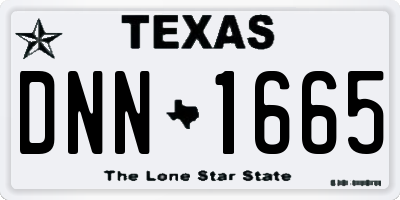 TX license plate DNN1665