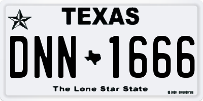 TX license plate DNN1666
