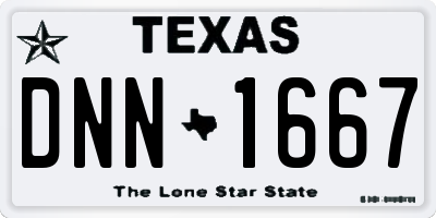 TX license plate DNN1667