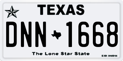 TX license plate DNN1668