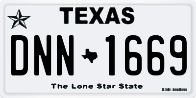 TX license plate DNN1669