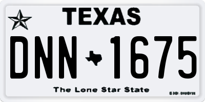 TX license plate DNN1675