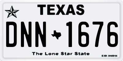 TX license plate DNN1676