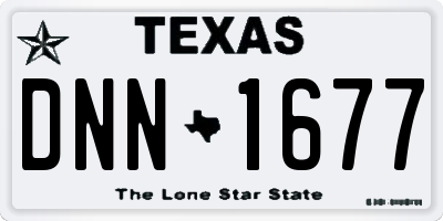 TX license plate DNN1677