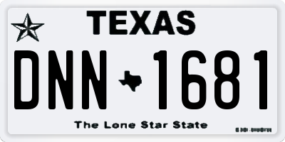 TX license plate DNN1681