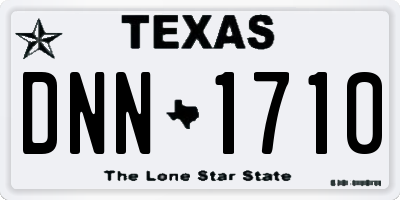 TX license plate DNN1710
