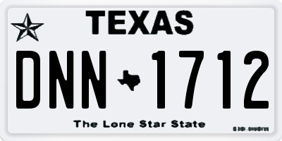 TX license plate DNN1712