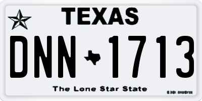 TX license plate DNN1713
