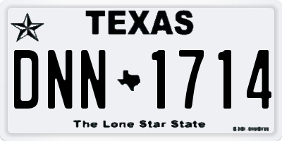 TX license plate DNN1714