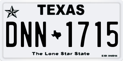 TX license plate DNN1715
