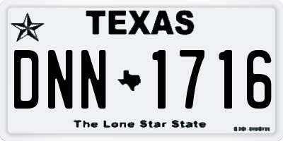 TX license plate DNN1716