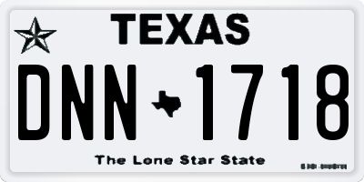 TX license plate DNN1718