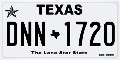 TX license plate DNN1720
