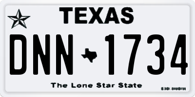 TX license plate DNN1734