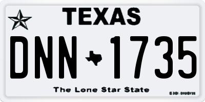 TX license plate DNN1735