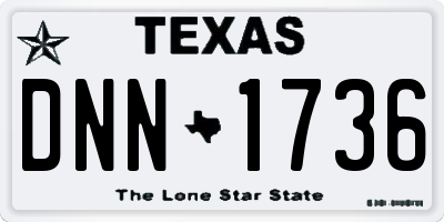TX license plate DNN1736