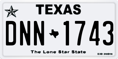 TX license plate DNN1743