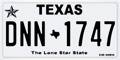 TX license plate DNN1747