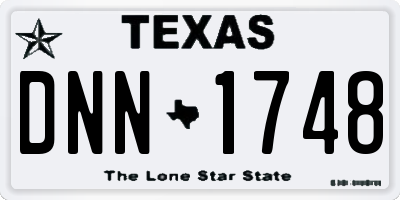 TX license plate DNN1748