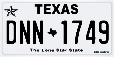 TX license plate DNN1749