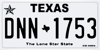TX license plate DNN1753