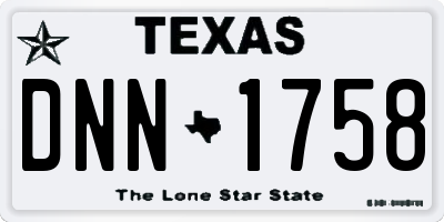 TX license plate DNN1758