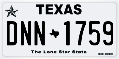 TX license plate DNN1759