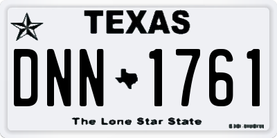 TX license plate DNN1761