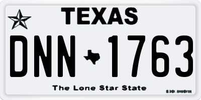 TX license plate DNN1763