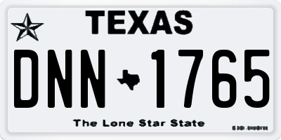 TX license plate DNN1765