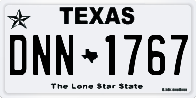 TX license plate DNN1767