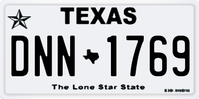 TX license plate DNN1769