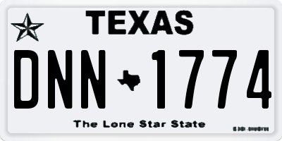 TX license plate DNN1774