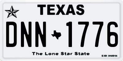 TX license plate DNN1776