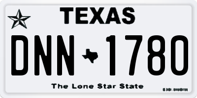 TX license plate DNN1780