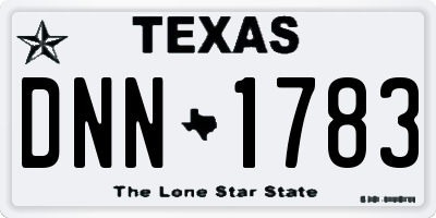 TX license plate DNN1783