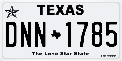 TX license plate DNN1785