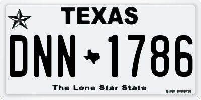 TX license plate DNN1786
