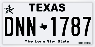TX license plate DNN1787
